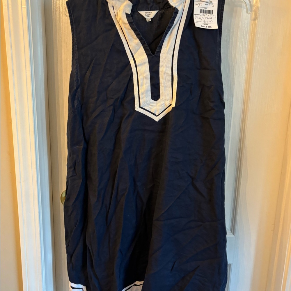 Crown & Ivy Navy and White Midi Dress